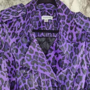 Joan Rivers purple leopard print lite jacket